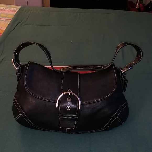 Authentic Coach black soft leather handbag